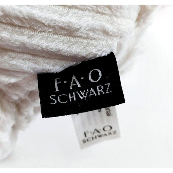 FAO Schwarz Chenille Bunny Rabbit White Pink Plush 12" Stuffed Soft Animal - Picture 5 of 6